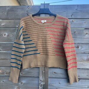 Maeve Anthropologie Wool Blend Cropped Crew Neck Sweater - S